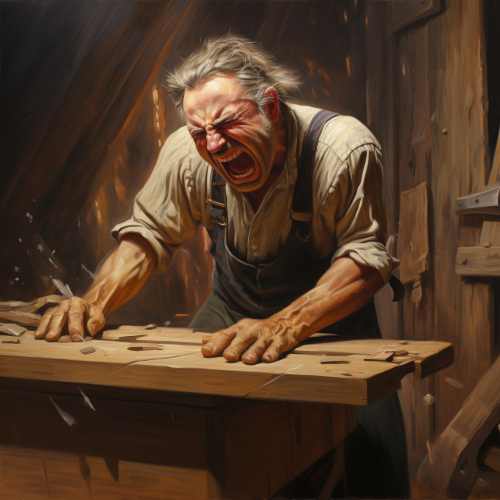 Carpenter expressing frustration with tears Carpenter expressing frustration with tears