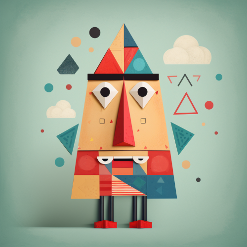 Simple Cartoon Character Geometric Shapes