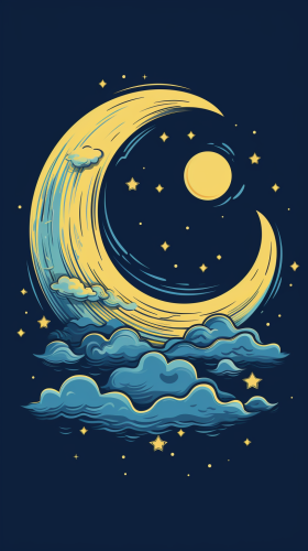 A cute cartoon moon illustration A cute cartoon moon illustration