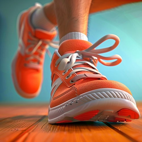 Runner putting on shoes