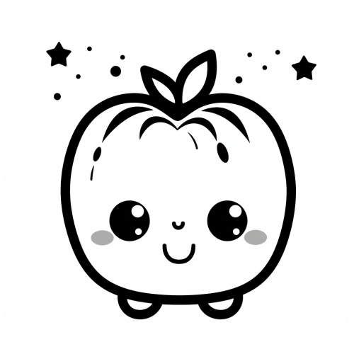 Coloring page for toddler with cute cartoon characters