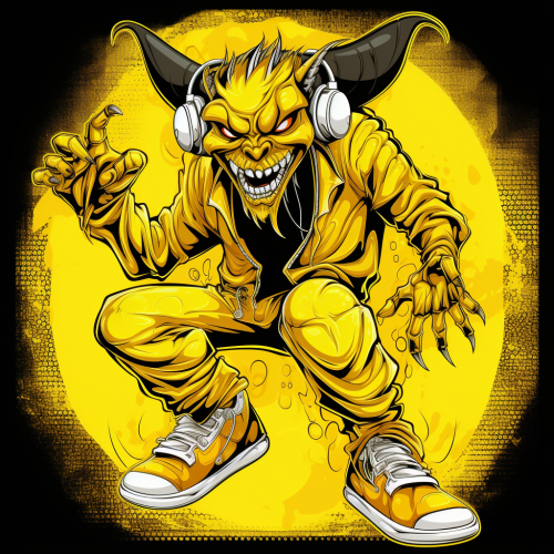 Cartoon Hip Hop Devil with Sneakers