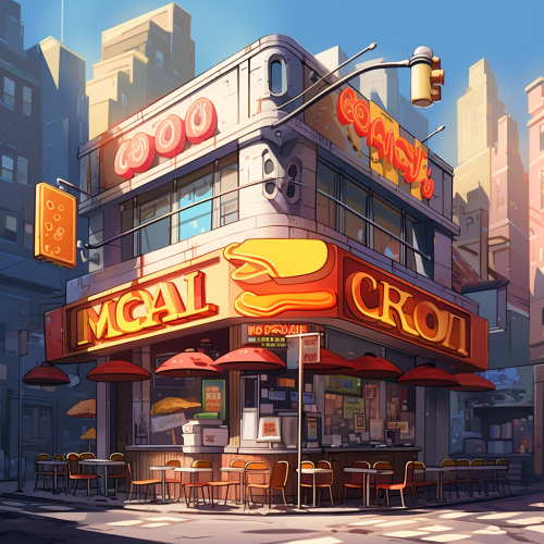 Cartoon MC in a Restaurant