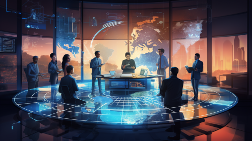 Casual team of managers strategizing