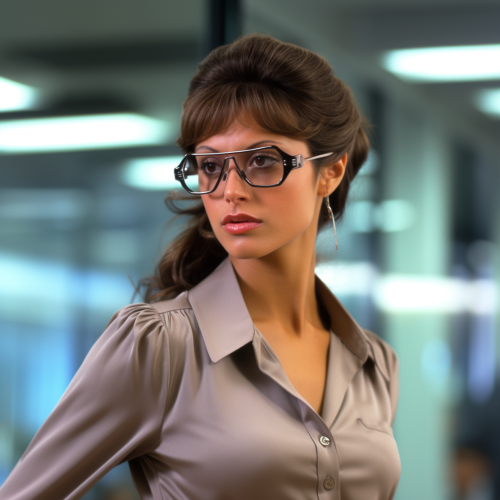 Catherine Bell as Claire Kent confidently walking in Daily Planet offices Catherine Bell as Claire Kent confidently walking in Daily Planet offices