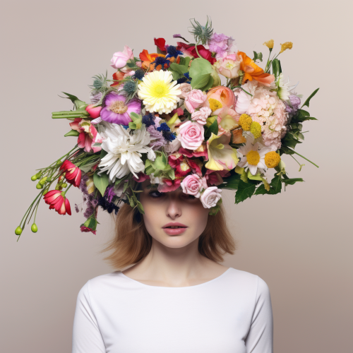 Celebrity with Impressionistic Flower Bouquet