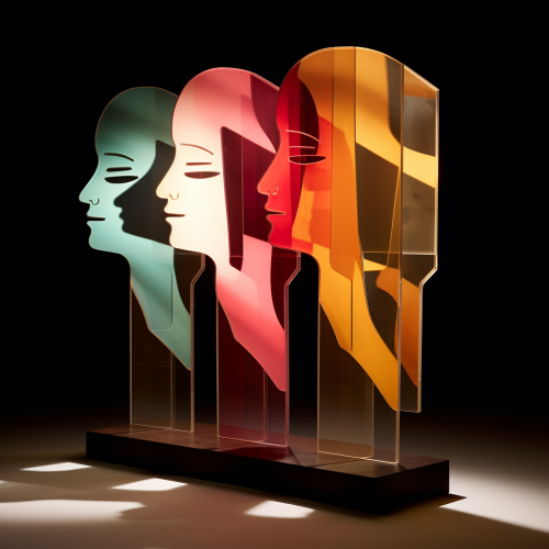 Three-Dimensional Sculpture with Human Silhouettes