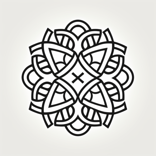 Celtic Design Black Line on White Background