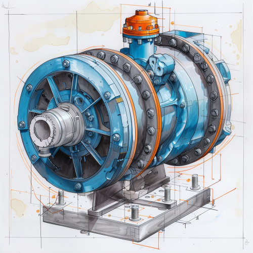 Technical Drawing Centrifugal Pump Spiral Casing