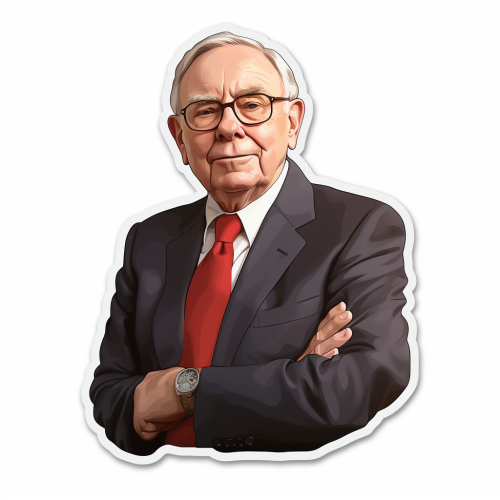 Vibrant Charlie Munger sticker in 3D