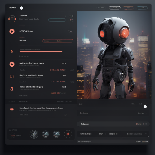 Dark-themed chatbot desktop interface