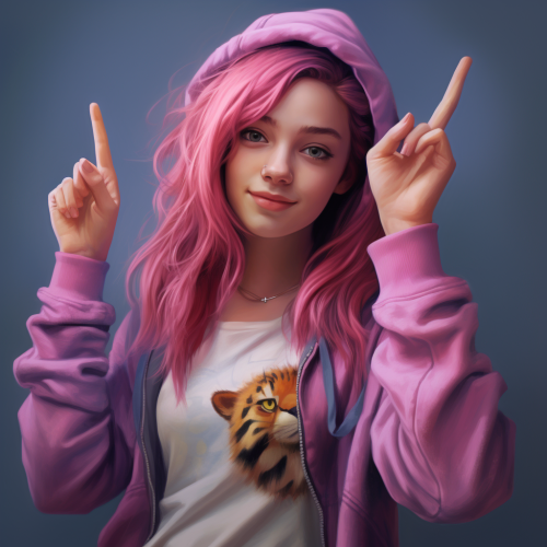 Teenage Girl Making a Peace Sign