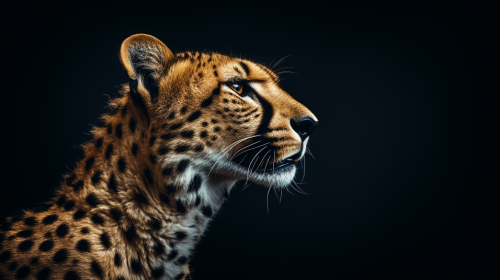 Cheetah side, hyperrealist photography