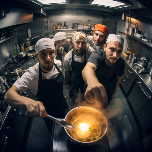 Chefs Cooking Skills Top View