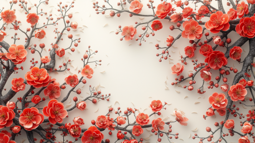 White Cherry Blossom Branches Graphic Design White Cherry Blossom Branches Graphic Design