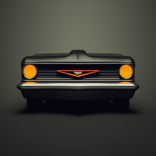 Front view of Chevrolet Nova vehicle headlights