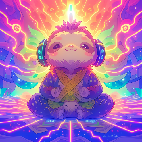 Meditating chibi sumo sloth energy