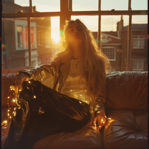 Blonde woman in chic setting