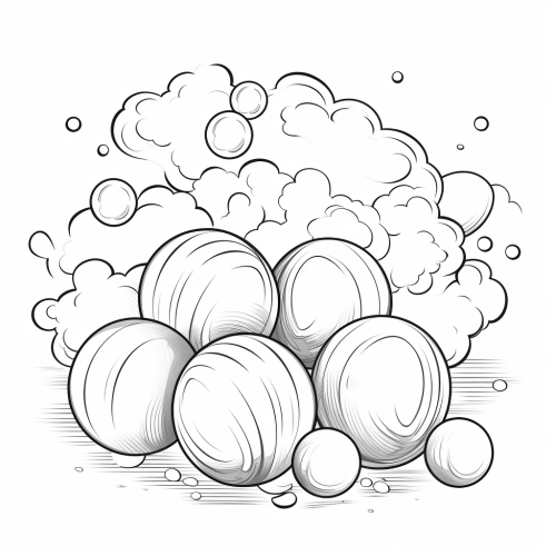 Colorful balls on white background