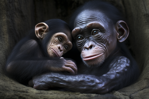 Hyper Realistic Chimpanzee Giving Birth to Mickey Mouse