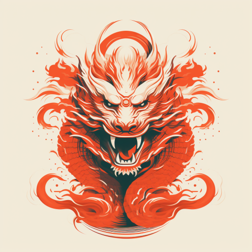 Minimal Chinese Dragon Art