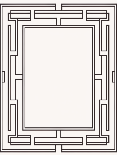 Black and white Chinese frame vector art