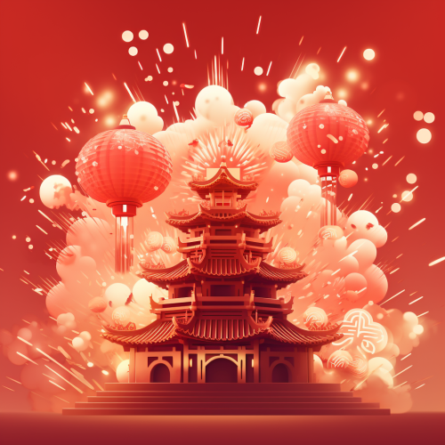 Chinese New Year Firecracker Cartoon Background