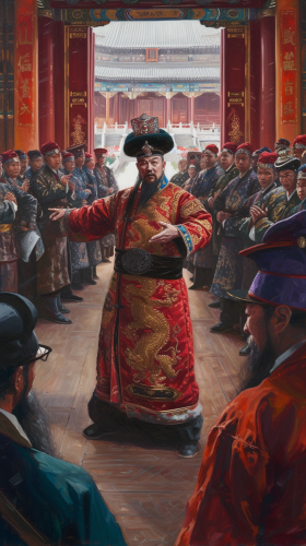Chinese Style Qing Emperor Painting