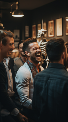 Nervous patient receiving chiropractic adjustment Nervous patient receiving chiropractic adjustment