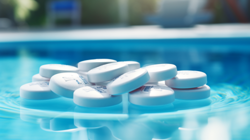 Chlorine tablets for pool cleaning
