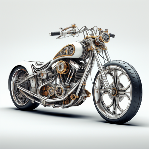 Cool chopper motorcycle with skull design
