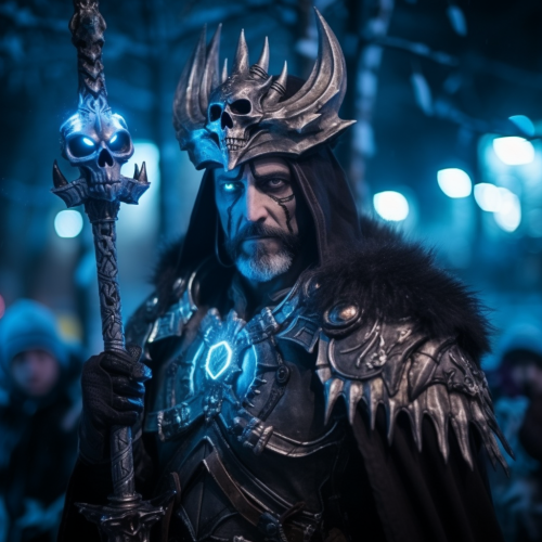 Chris Metzen in Lich King cosplay Chris Metzen in Lich King cosplay