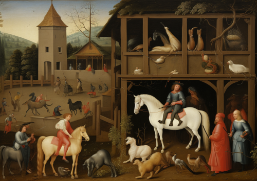 Festive Christmas Barnyard Scene with Animals