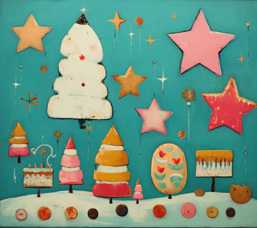 Colorful Christmas Cookies on Display