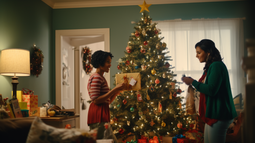 Festive Christmas Decor in Middle-Class Home