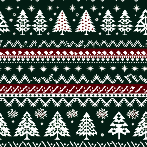 Christmas jumper pattern with fair isle pixel geometric design
