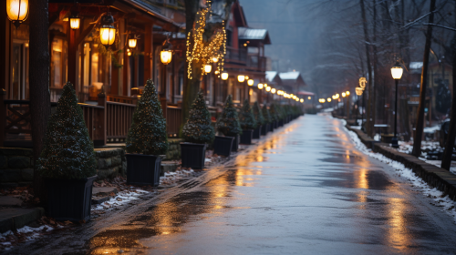 Illuminating Christmas Lights in Mountain Village