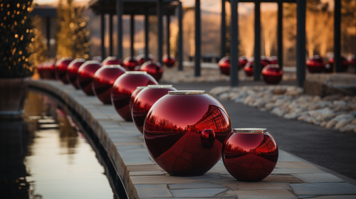 Christmas Decor in Outdoor Garden