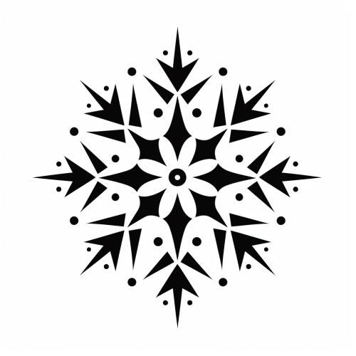 Black and White Christmas Star Flock