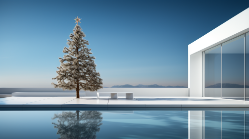 Christmas tree with mirage effect in modern minimalist style