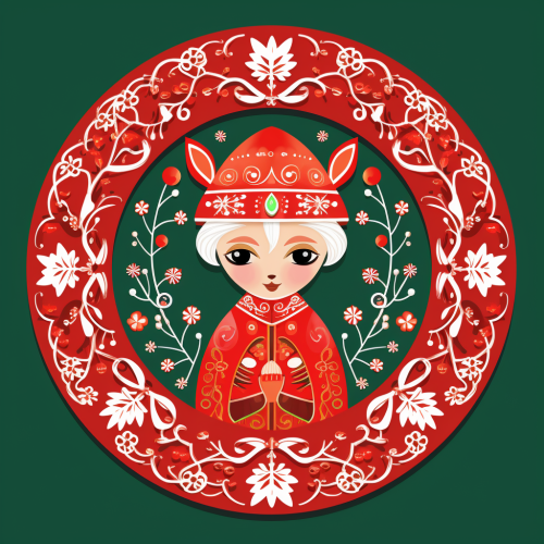 Colorful Christmas Deer Wreath and Tree