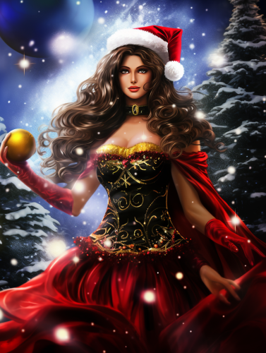 Christmas goddess with superpowers