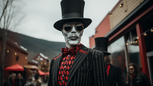 Christmas in Asheville Mountains scene