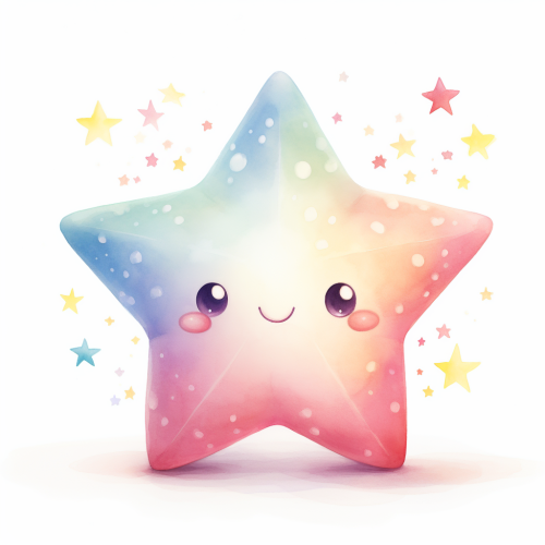 Cartoon Christmas star on white background