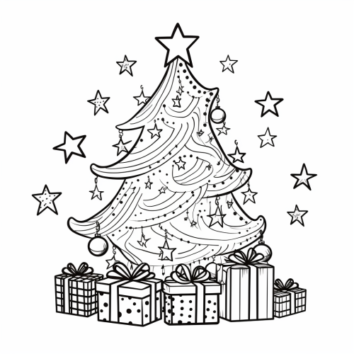 Christmas tree with wrapped gifts