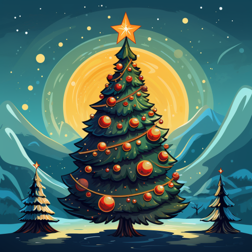 Cartoon Christmas tree illustration