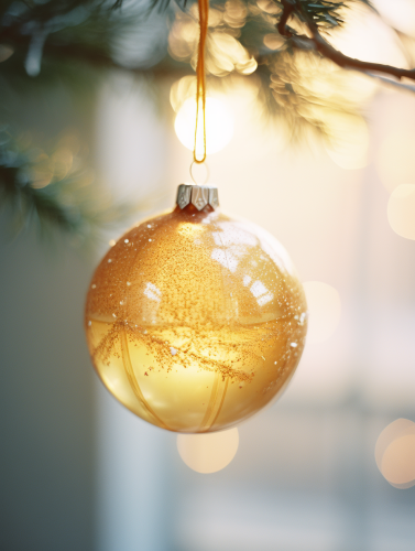 Beautiful Christmas ball in soft lighting