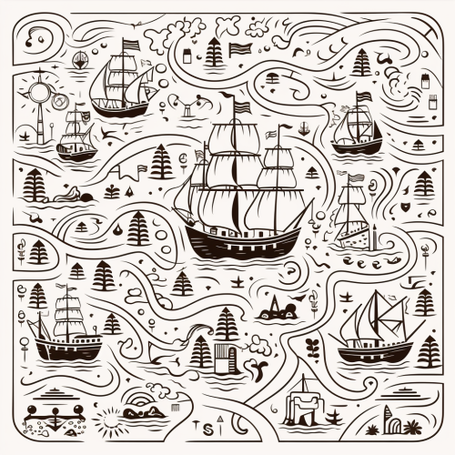 Maze depicting Christopher Columbus' journey