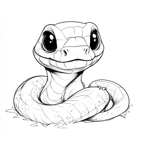 Adorable chubby snake coloring page