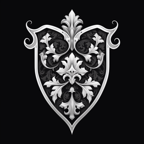 Black and White Church Crest Shield